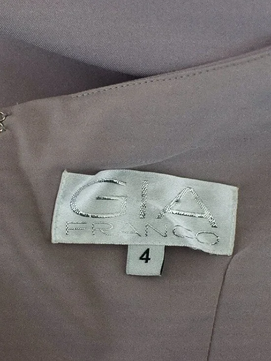 Gia Franco Mauve Purple Embellished Bow Floor Length Trumpet Evening Gown Size 4 - Picture 11 of 13